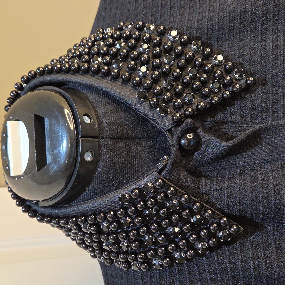 Nwt XL Sioni black sweater with Stone And Removable Collar - Picture 5 of 15